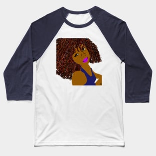 BrownSkin Curly Natural Hair Diva Queen Baseball T-Shirt